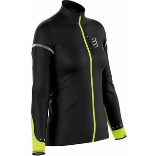 Compressport Hurricane Vindjakke M - Vindtæt, Reflekterende, Sort/Gul - Dame Str. M