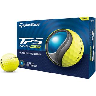 TaylorMade TP5 2024 golfbolde - pakke med 12 stk., gul
