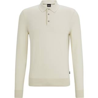 Strikket polosweater med regular fit i bomuldsjersey
