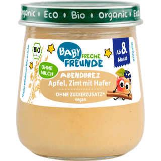 Freche Freunde Økologisk glas aftengrød med æble og kanel med havre 107.92 DKK/1 kg (6 x 120.0g)