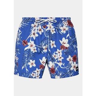 BOSS Black Herren Badeshorts blau Mikrofaser floral,Mit Prints