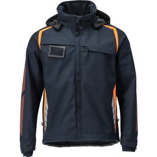 MASCOT ACCELERATE SAFE softshell jakke med hætte, mørk marine/hi-vis orange - 3XL