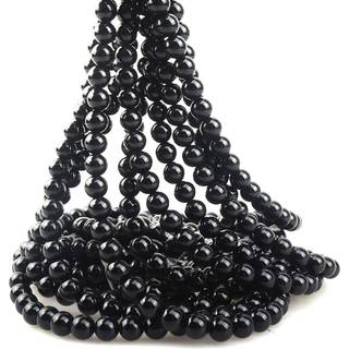 ICAI perler 6mm Natural Black Onyx Stone Perler til smykker Making DIY Crafts Design 1 Strand 15 """" Appr.63-65pcs
