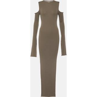 Rick Owens Cutout wool maxi dress - neutrals - L