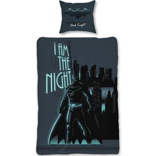 Batman sengetøj - 140x200 cm - Selvlysende sengetøj - Vendbart design - Dynebetræk i 100% bomuld