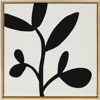 Kate og Laurel Sylvie Modern Botanical Neutral Abstract 2 Framed Canvas Wall Art af Creative Bunch Studio 22x22 Gold Decorative Shadow Art for Wa
