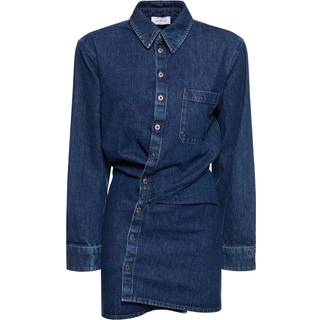 Off-White Asymmetric denim shirt dress - blue - XL
