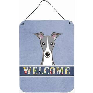 """" Caroline's Treasures BB1422DS1216 Italiensk Greyhound Welcome Wall eller Door Hanging Prints 16 X 12 """" ""Multicolor"" ""