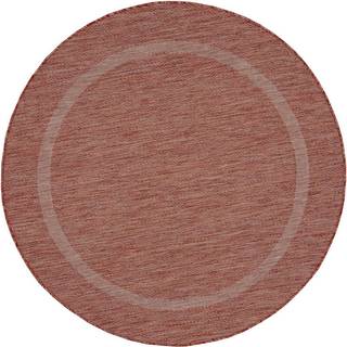 Relax Rund Udendørs tæppe Ensfarvet - Rød - 120x120 (Rund)