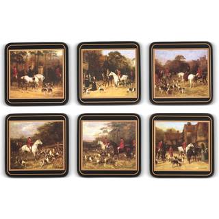 Pimpernel Tally Ho Collection Coasters Set med 6 kork backed Board Heat and Stain Resistant Drinks Coaster til bordpladsbeskyttelse m?ler 4 x 4