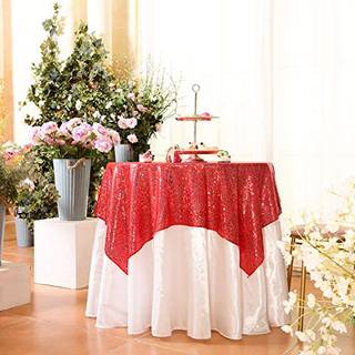 Eternal Beauty Red Square Sequin Tabghloth Sequin Overlay -dug til bryllupsjulefest 48 """" X48 """"