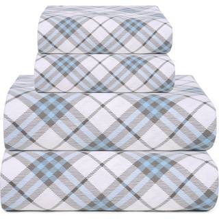 Bliss casa 4 stykker 100% bomulds flanel ark sæt dronning - høj GSM dybe lommer varmt åndbart flanel ark sæt. FLANNEL BED SET INKLUDERER 1 FLAT S