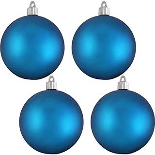 Jul af Krebs 4 """" (100 mm) Velvet Aloha Blue [4 stykker] Solid kommerciel kvalitet indendørs og udendørs knustproof plast UV og vandbestandig kug