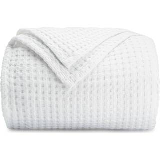 Comfy Cubs 100% bomuldsvaffel v?vet kast t?ppe ?ndbar hudvenlig bl?d letv?gtst?pper - perfekt varmt struktureret t?ppe lag - st?rrelse til sofa s