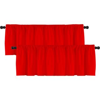 DEZTIBOS 2 Paneler Julegrønne gardin Valances til køkkenvinduer - Kort gardiner til køkkenvinduer/badeværelse/vaskeri