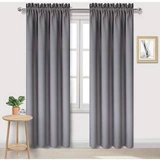 DWCN Blackout -gardiner til sovev?relse - Termisk isoleret v?relse m?rkere gardiner til stue gr? W 42 x l 84 tommer s?t med 2 stanglommer gardinp