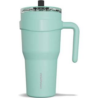 Hydrapeak roadster 40 oz rustfrit stål tumbler dobbeltvæg vakuum isoleret vandflaske med håndtag og 2 i 1 halm låg (aqua)