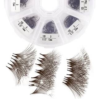 Premade fans brun ?jenvippeforl?ngelse 500 fans h?ndlavet l?s volumen vipper 10D Foruddannede fans 007mm CD Curl 13-20mm blandet volumen ?jenvipp
