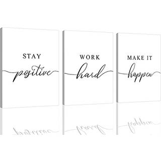 Indrammet l?rred v?gkunst positivt citat Office Art White Large Poster Motivational Artwork Set med 3 udskrifter Inspirerende plakatudskrifter (G