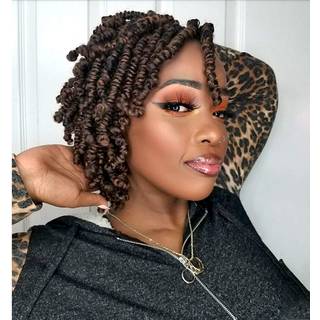 ToyoTress Bob Spring Twist h?klet h?r 8 tommer (140 tr?de) Ombre Brown Cute & Alsidile For-twisted Spring Twists Crochet Braids Synthetic Braidin