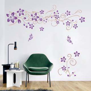 Supzone blomster vinstokke v?goverf?ringsbilleder lilla blomster v?g klisterm?rker sommerfugl v?gdekor aftagelig vinyl diy hjem v?gkunst klisterm
