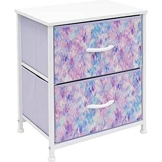 Sorbus natbord med 2 skuffer - b?rns sengem?bler slutbord natstand - st?lramme tr? top & let tr?k