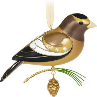 Hallmark keepsake plast jul ornament 2021 2.87 i sk?nheden i fugle aften grosbeak