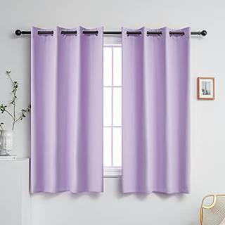 YGO Sovev?relse syringardiner 45 tommer l?ngde Blackout Draperies Ring Top Black Out Window Curtain 2 Panels Home Decoration til b?rnev?relse W 5