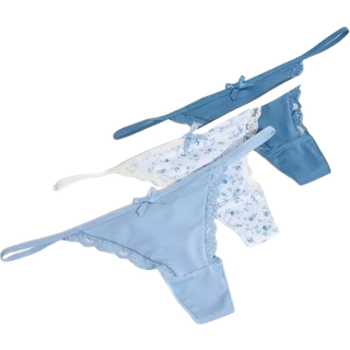 Nelly - Blomstret - Adore Me Thong 3-Pack - Medium