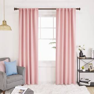 DECONOVO ROD POMCH OG BACK TAB BLACKOUT GUTTAINS TIL LEVER RUN 42X95 tommer Koralrosa 2 Paneler Termisk isoleret værelse mørkere gardiner