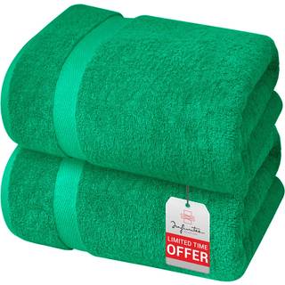 Infinitee Xclusives Premium Green Bath Sheets H?ndkl?der til voksne - 2 Pack Ekstra store badeh?ndkl?der 35x70-100% Bl?d bomuldsabsorberende over