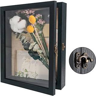 GraduatePro Shadow Box Frame 8x10 Displaytaske med linned ryg Real Glass Window Door med hængsel Billedramme Bryllup Bouquet Memorabilia Medals F