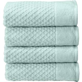 Great Bay Home 100% bomuld bl badehndklde st | 4 blde badehndklder (30 x 52 tommer) | Meget absorberende hurtigtrrende badehndklder | G