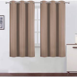Lemomo Cappuccino Blackout gardiner 38 x 54 tommer l?ngde/s?t med 2 gardinpaneler/termisk isoleret v?relse m?rkere m?rkl?gningsgardiner til sovev
