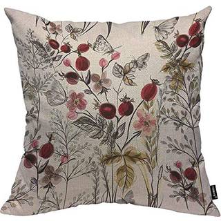Hosnye blomster og planter kaster pudepude d?kker sommerfugl p? smuk blomsterpude kasse dekorativ firkantet accent pillow case 20x20 tommer