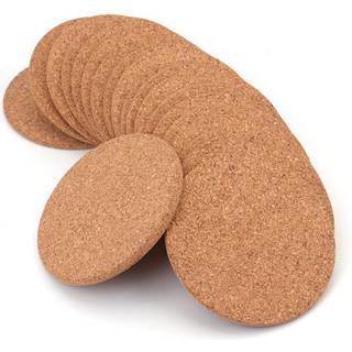 Tebery 20 Pack Round 3,9 """" Absorberende korkkyster til drinks p? kontoret hjem eller sommerhus -1/5 """" tyk