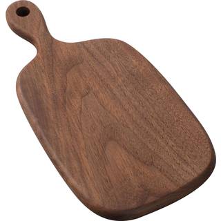 Muso Wood Small Cutting Board med håndtag Valnødstræhakningsplader til brødgrøntsager og frugter middagsostplade med hul (15,2x7,3 tommer)