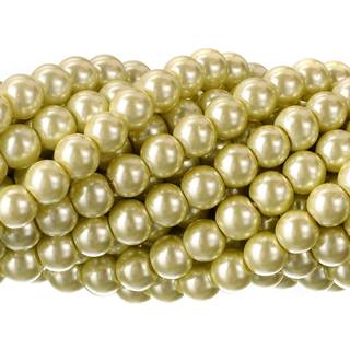 Rubyca 200pcs Tjekkisk lille satin glans glas perle runde perler DIY smykker, der fremstiller 6 mm lysegul