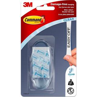 3M Command gennemsigtig stor krog 1,8 kg, 1 krog, 2 strips