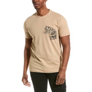 Cavalli Class Beige Cotton T-Shirt