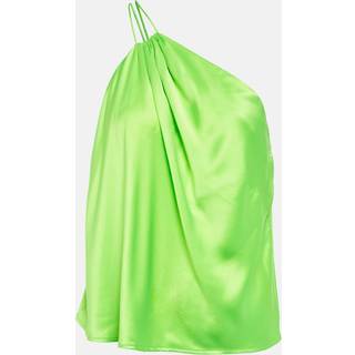 The Sei One-shoulder silk satin top - green - XS
