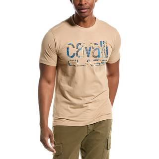 Cavalli Class Beige Cotton T-Shirt