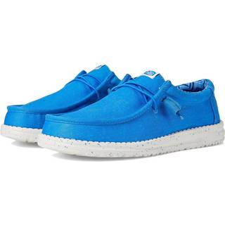 Hey Dude Mænds Wally Stretch Canvas Blue Størrelse 10 | Mænds sko | Mænd slip-on loafers | Komfortabel og letvægt