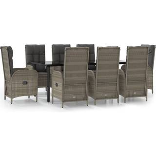 Spisebordssæt til Haven - Grå / 200 cm bordlængde / 8x stol + bord