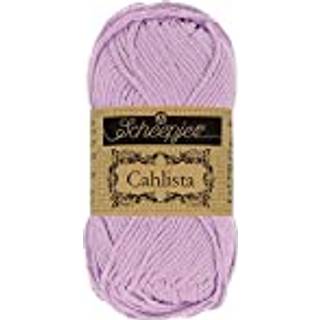 Scheepjes Cahlista 520 Lavender Indhold: 100% naturlig bomuld Vægt/længde: 50 gram = ca. 85 meter Anbefalede pinde: 4.50-5.00mm Strikkefasthed: 10 x 10 cm = 19 m x 23 p Maskinvask 60°C / Tørres fladt .