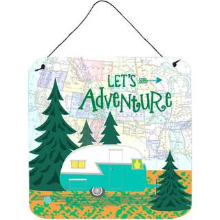 """" Caroline's Treasures Let's Adventure Glamping Trailer Wall eller Door Hanging Prints VHA3003DS66 6 """" """" X 6 """" ""Multicolor"" ""