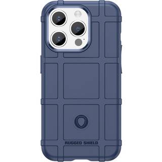 iPhone 15 Pro Rugged Shield Series Håndværker Bagside Cover - Mørkeblå