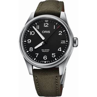 ORIS Big Crown Propilot Big Date armbåndsur, sort skive med nylonrem - 41mm