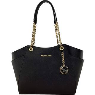 MK Jet Set Large Saffiano Leather Shoulder Bag - Black - Michael Kors - ONE SIZE