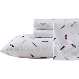 Nautica - King Sheets Cotton Percale Bedding Set Casual Home Decor (High Surf Navy King)